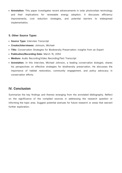 Free Holistic Annotated Bibliography Template to Edit Online