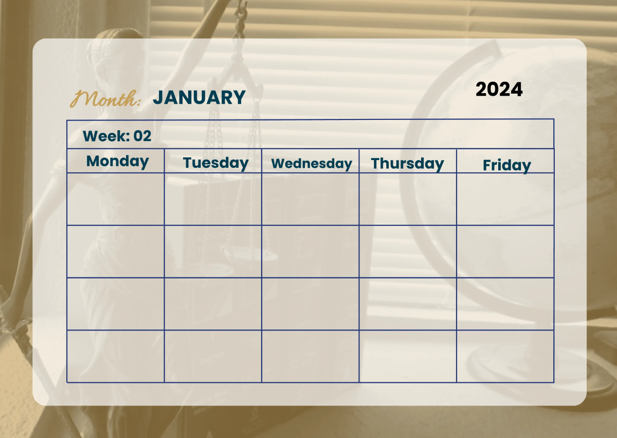Free Law Firm Training Calendar Template to Edit Online