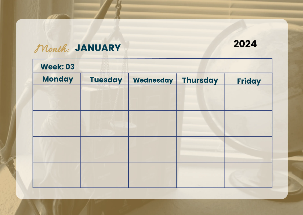Free Law Firm Training Calendar Template to Edit Online