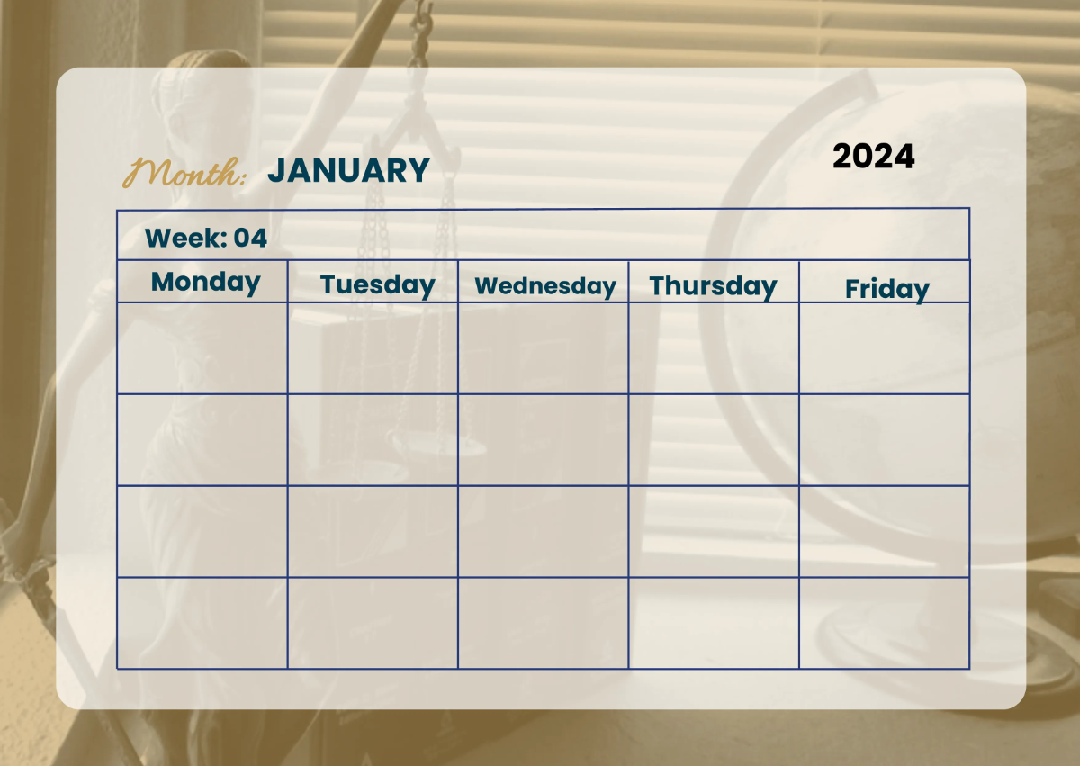 Free Law Firm Training Calendar Template to Edit Online
