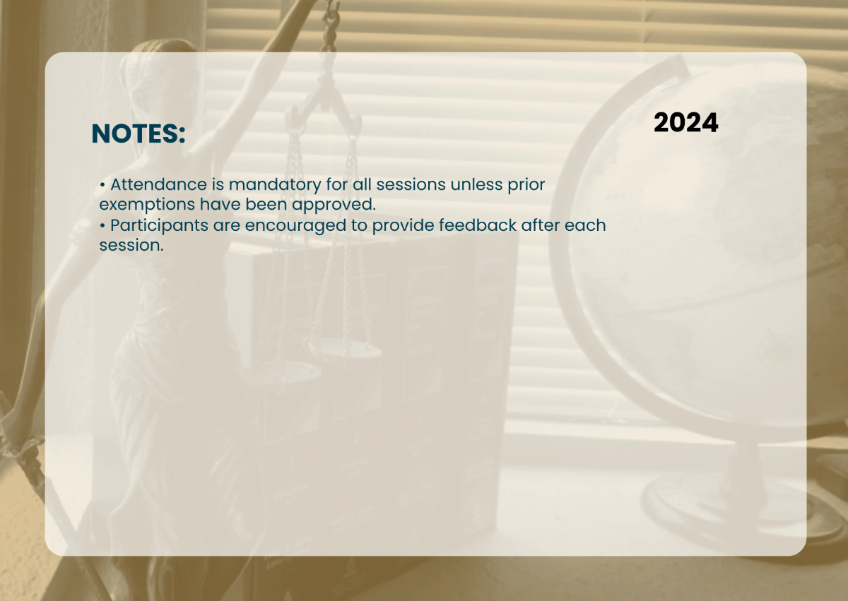 Free Law Firm Training Calendar Template to Edit Online