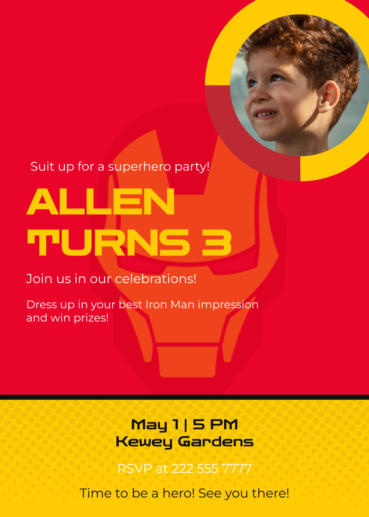 Iron Man Birthday Invitation Template