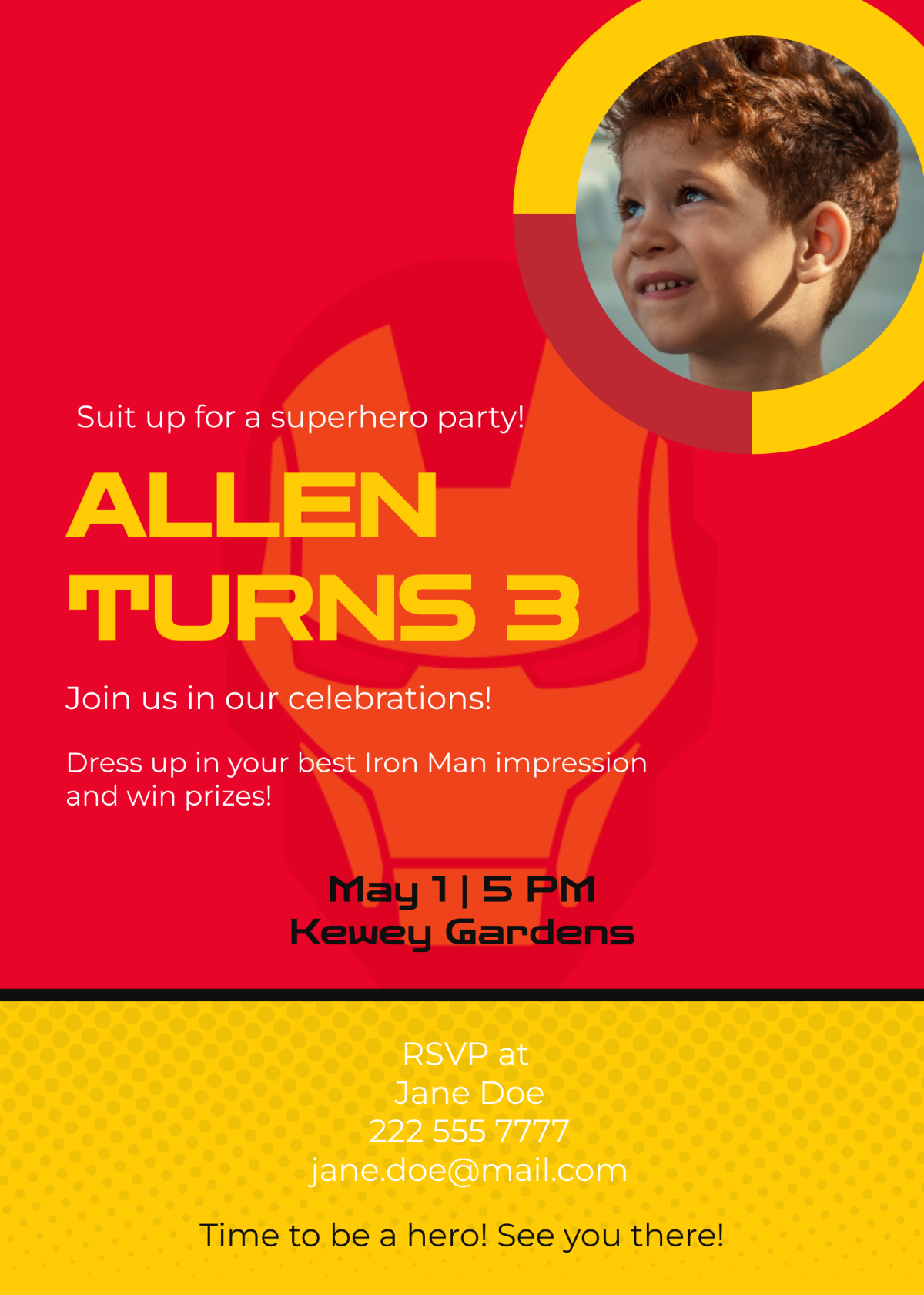 Iron Man Birthday Invitation Template - Edit Online & Download