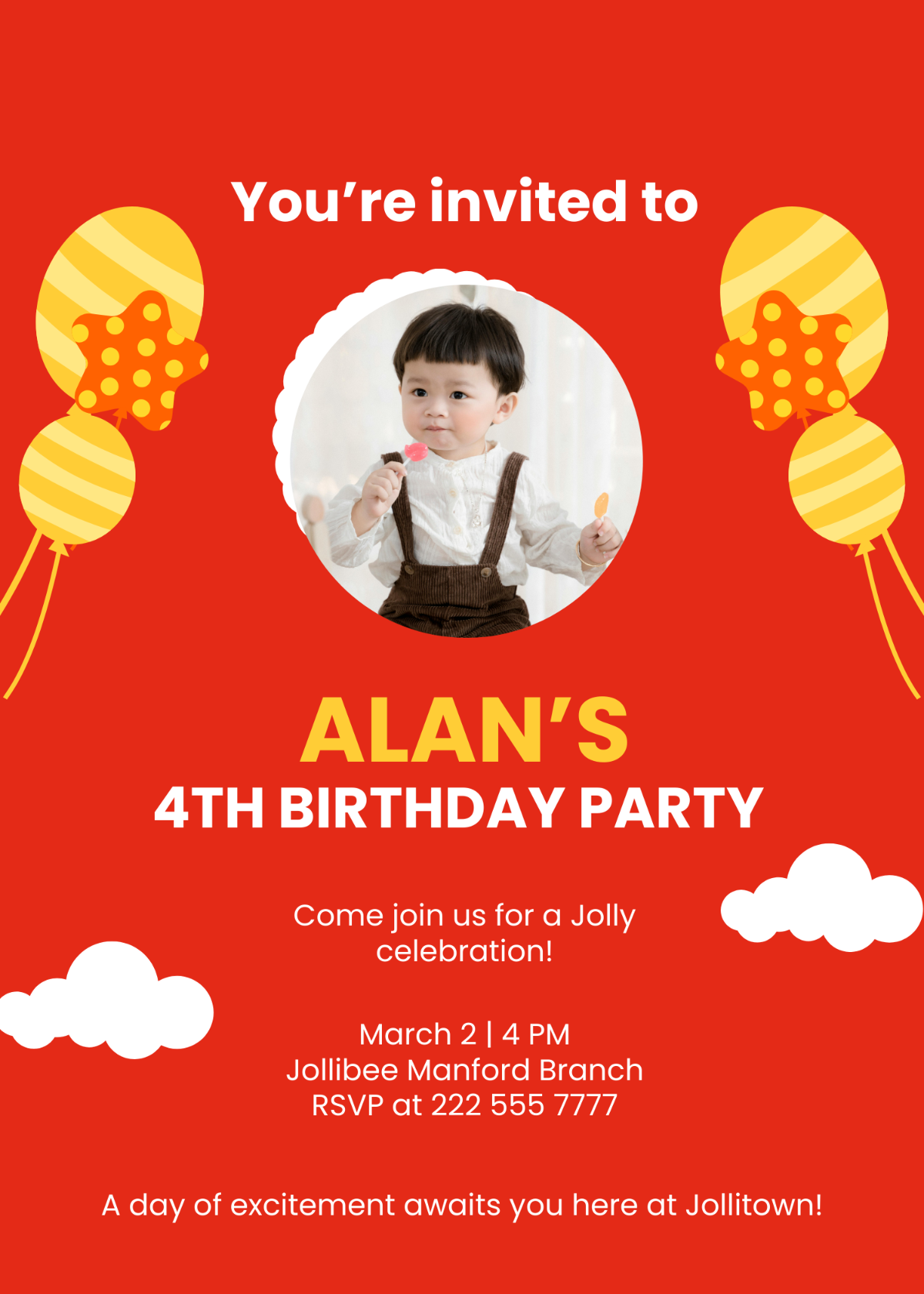 Jollibee Birthday Invitation