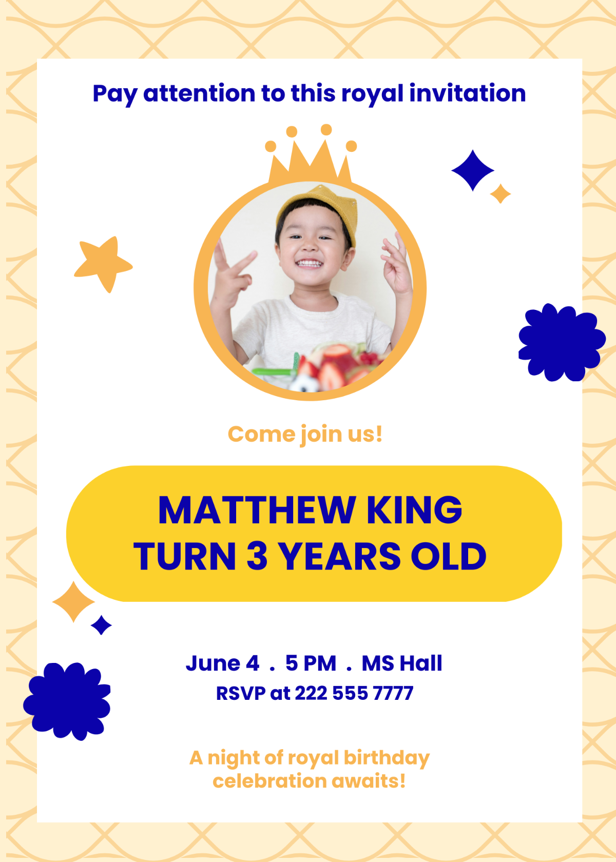 King Birthday Invitation