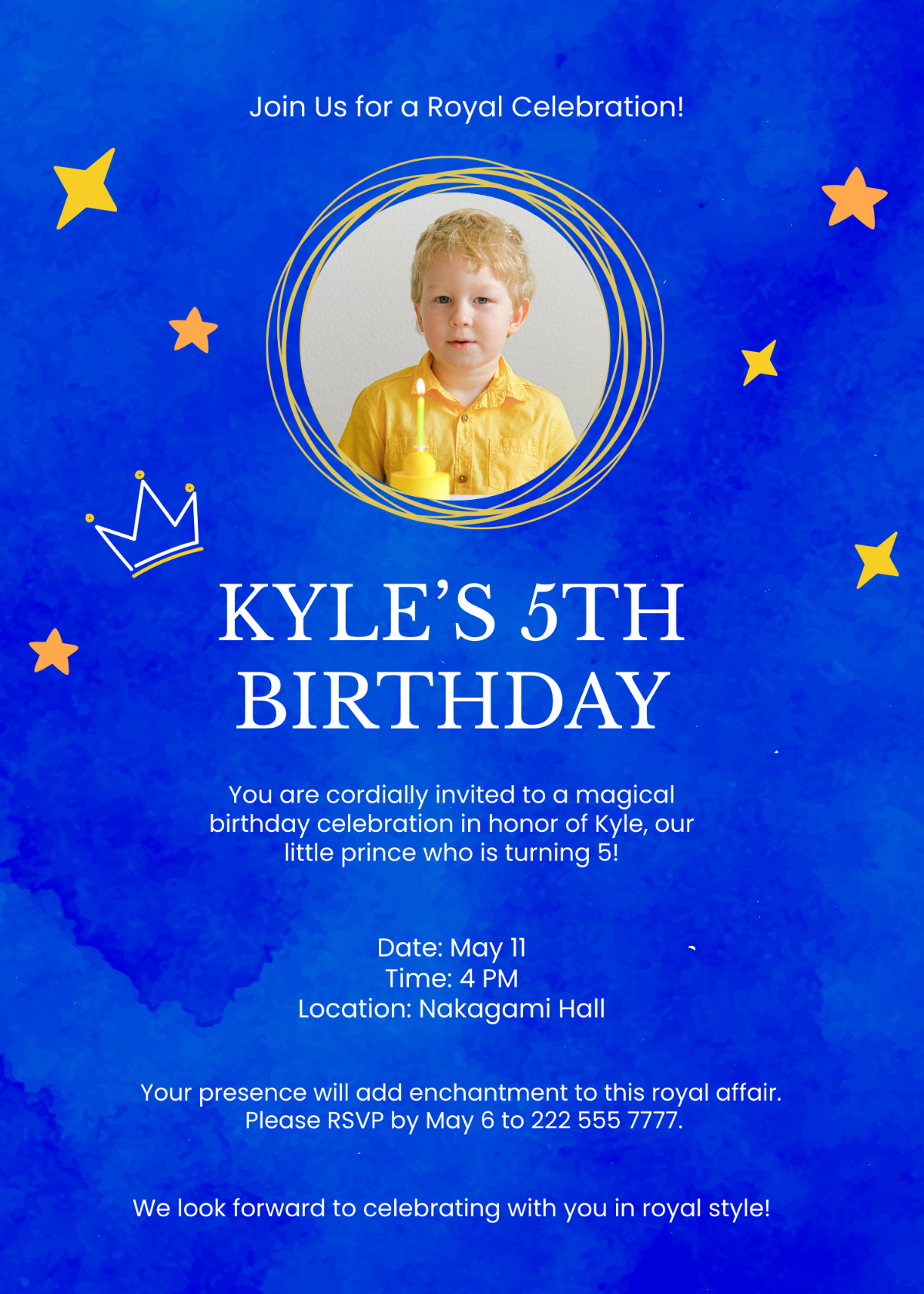 Little Prince Birthday Invitation Template