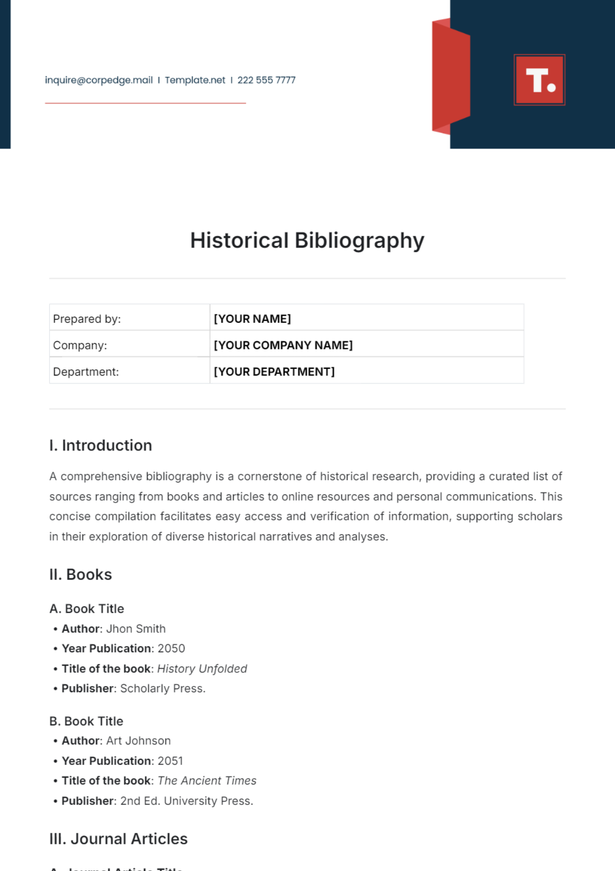 Historical Bibliography Template - Edit Online & Download