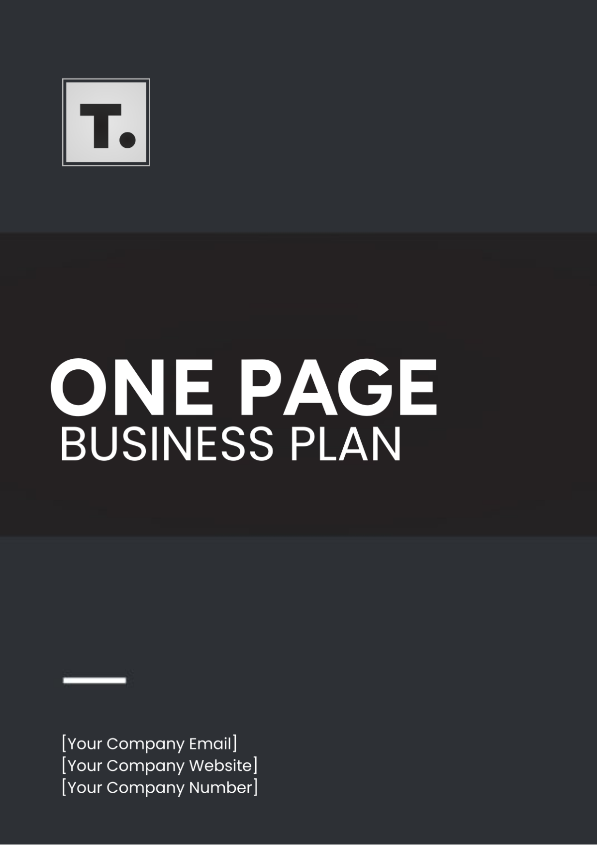 One Page Business Plan Template