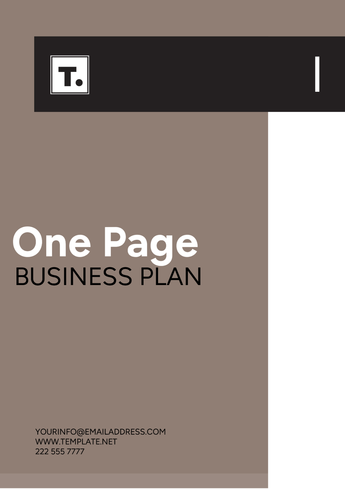 Free One Page Business Plan Template