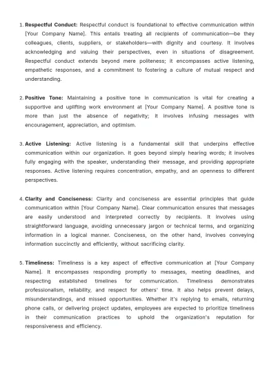 Free Interior Design Communication Policy Template to Edit Online