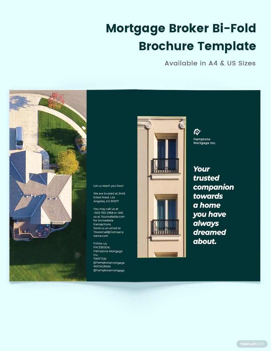 Free Mortgage Company Bi-Fold Brochure Template