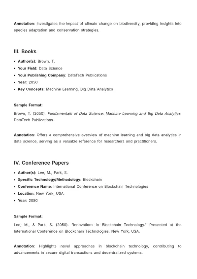 Free Scientific Bibliography Template to Edit Online