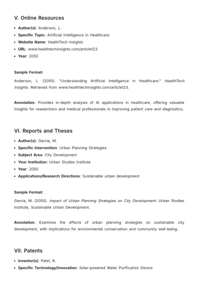 Free Scientific Bibliography Template to Edit Online
