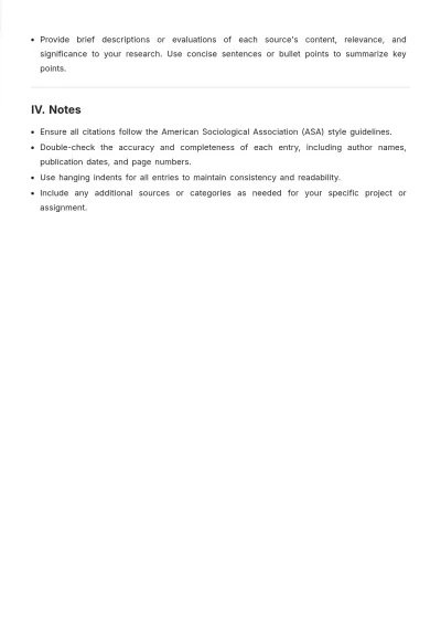Free ASA Format Bibliography Template to Edit Online