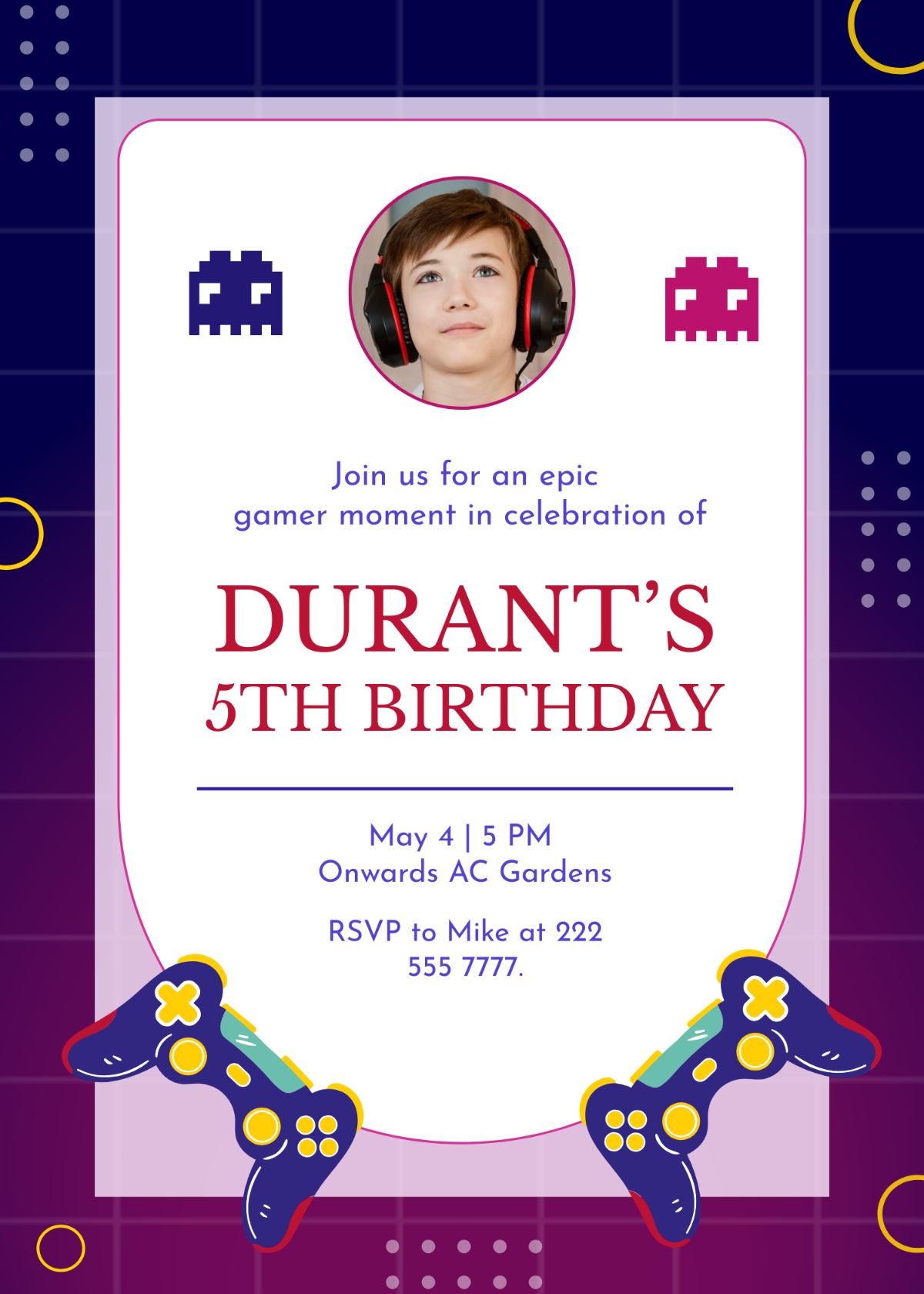 Gamer Birthday Invitation