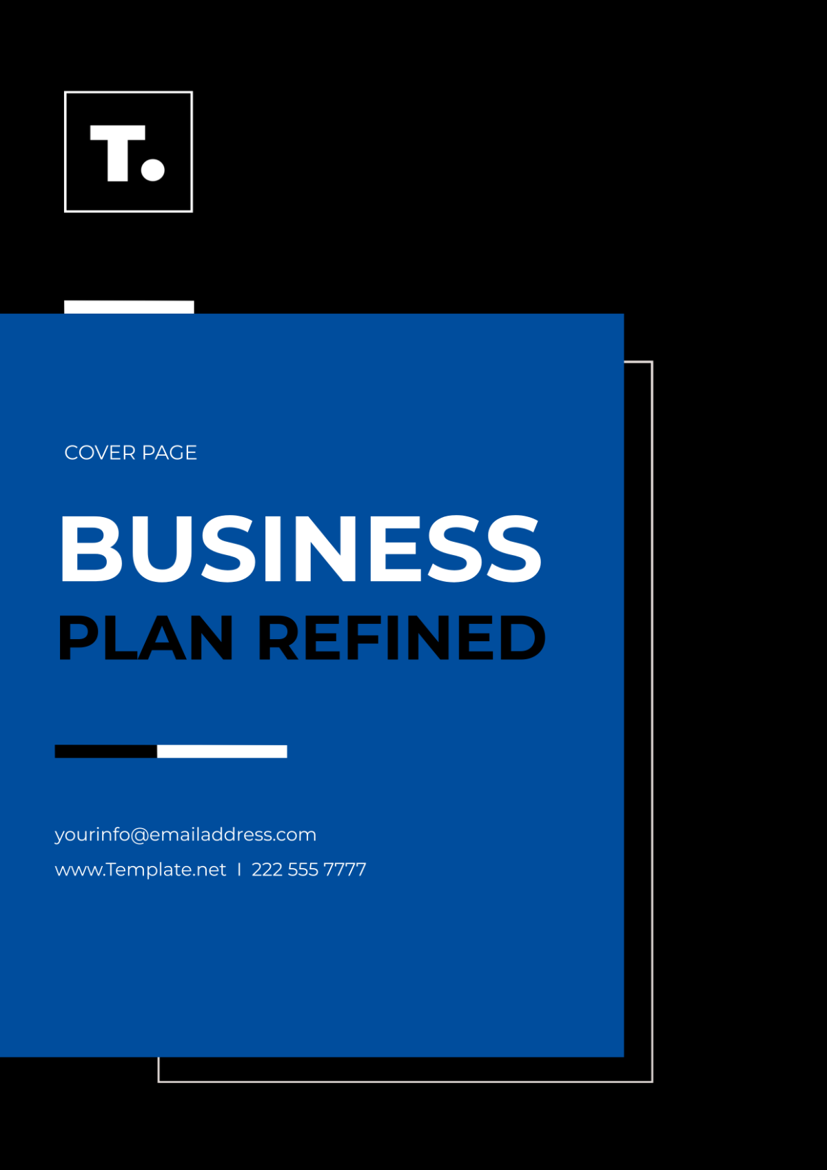 Business Plan Refined Cover Page Template