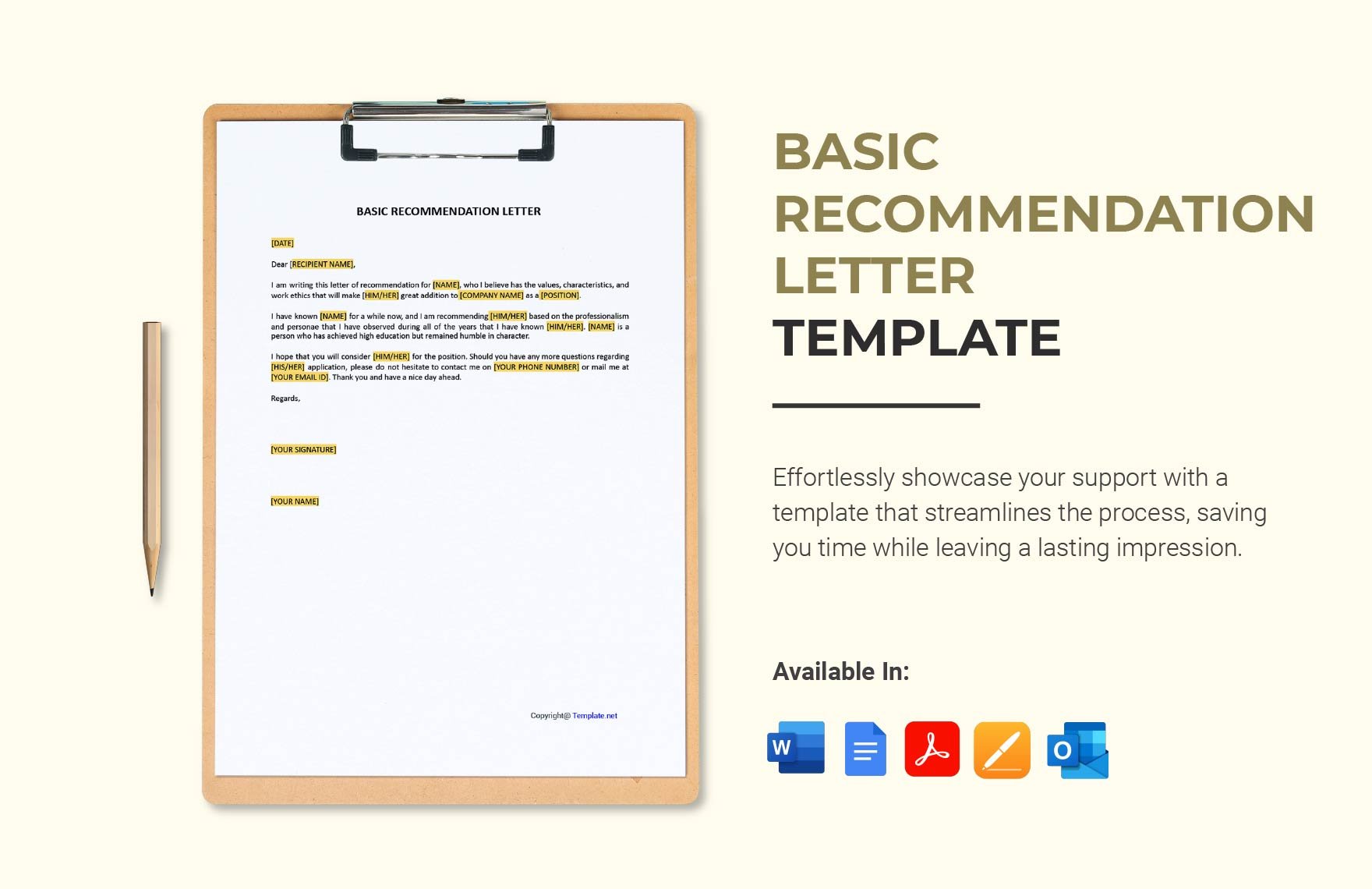 Basic Recommendation Letter Template