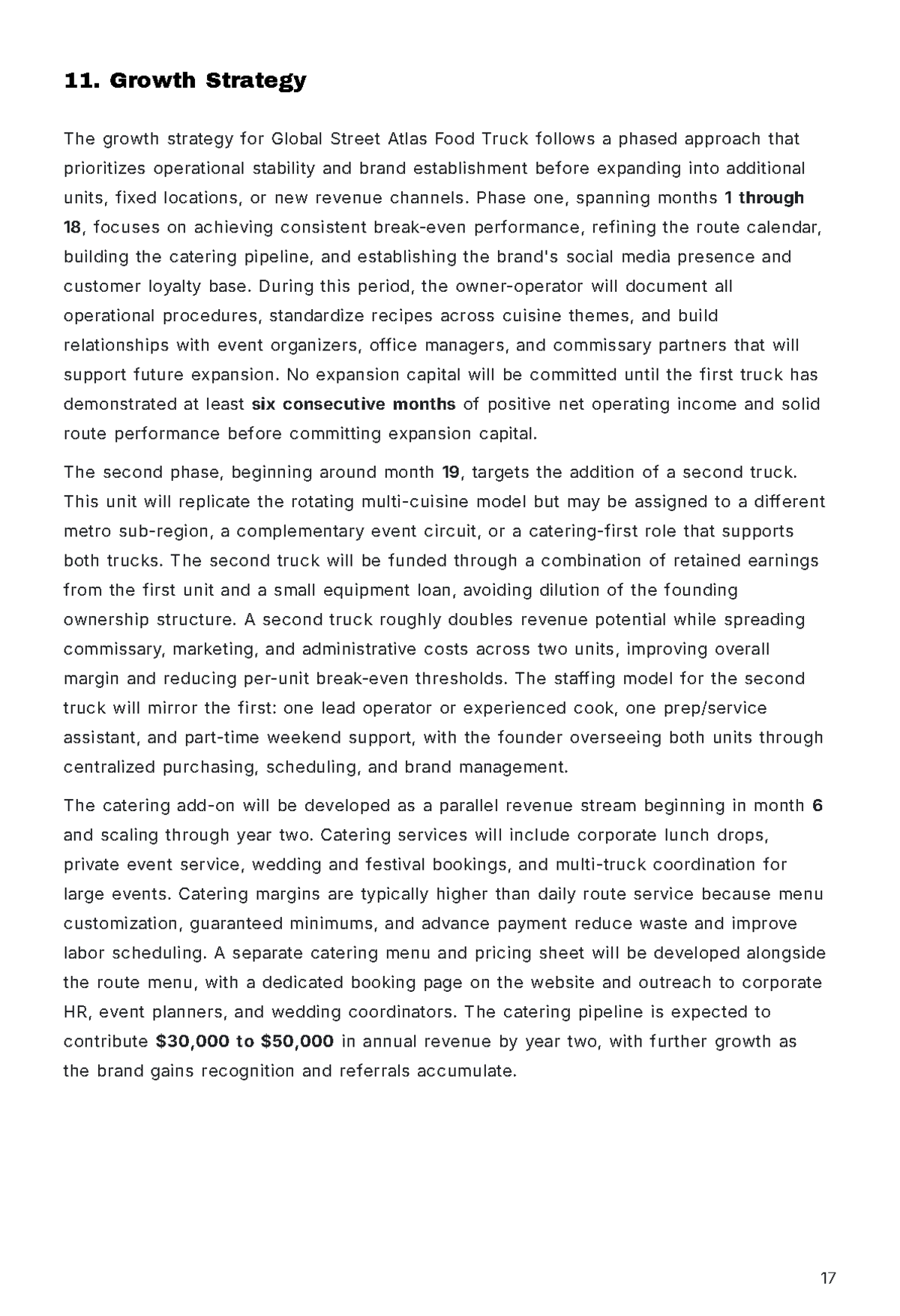 Free Food Truck Business Plan Template to Edit Online