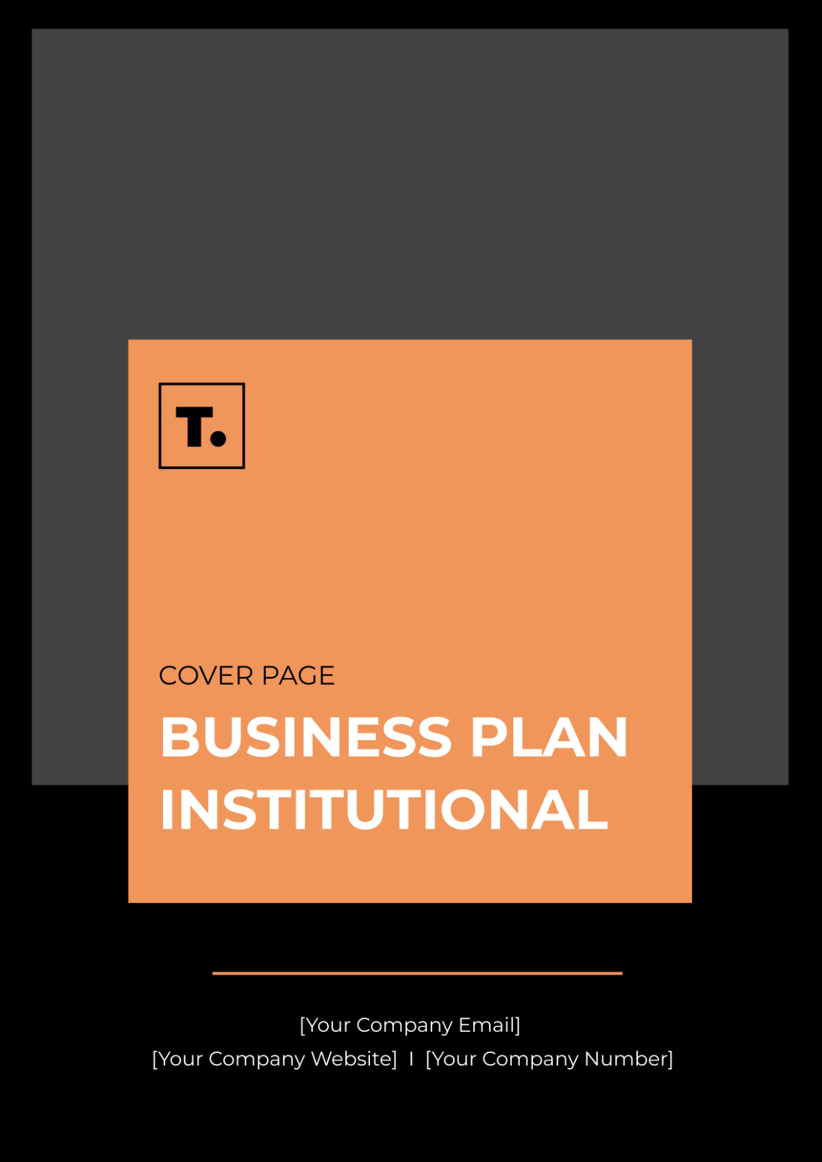 Business Plan Institutional Cover Page