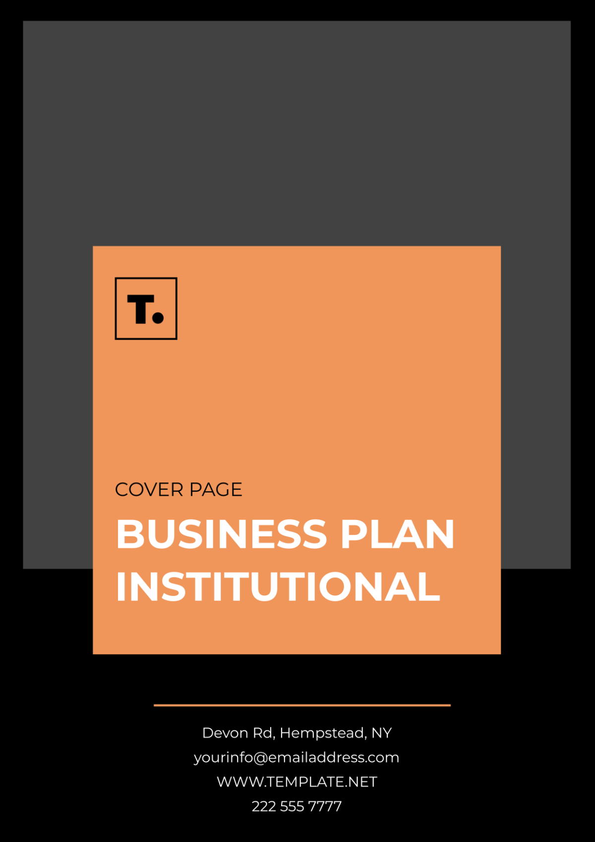 Business Plan Institutional Cover Page Template - Edit Online & Download