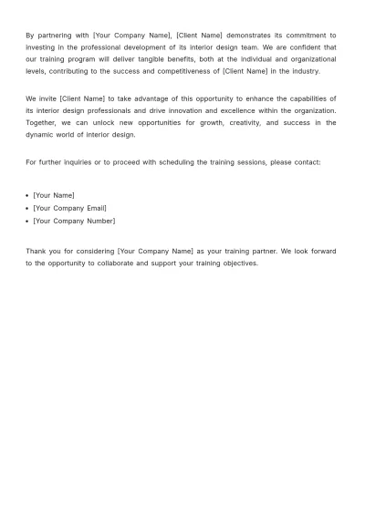 Free Interior Design Training Proposal Template to Edit Online