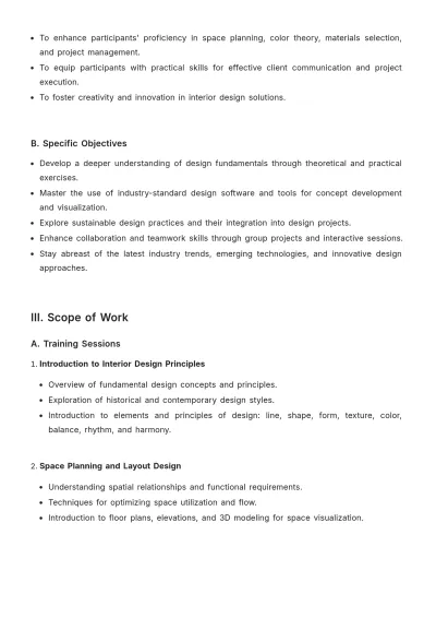 Free Interior Design Training Proposal Template to Edit Online