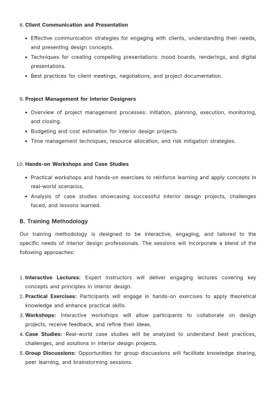 Free Interior Design Training Proposal Template to Edit Online