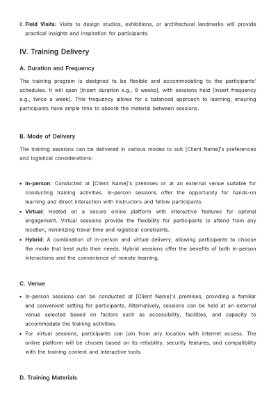 Free Interior Design Training Proposal Template to Edit Online