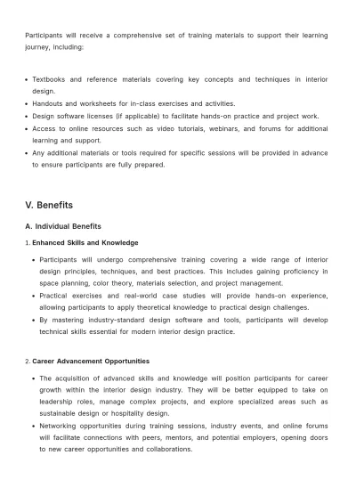 Free Interior Design Training Proposal Template to Edit Online