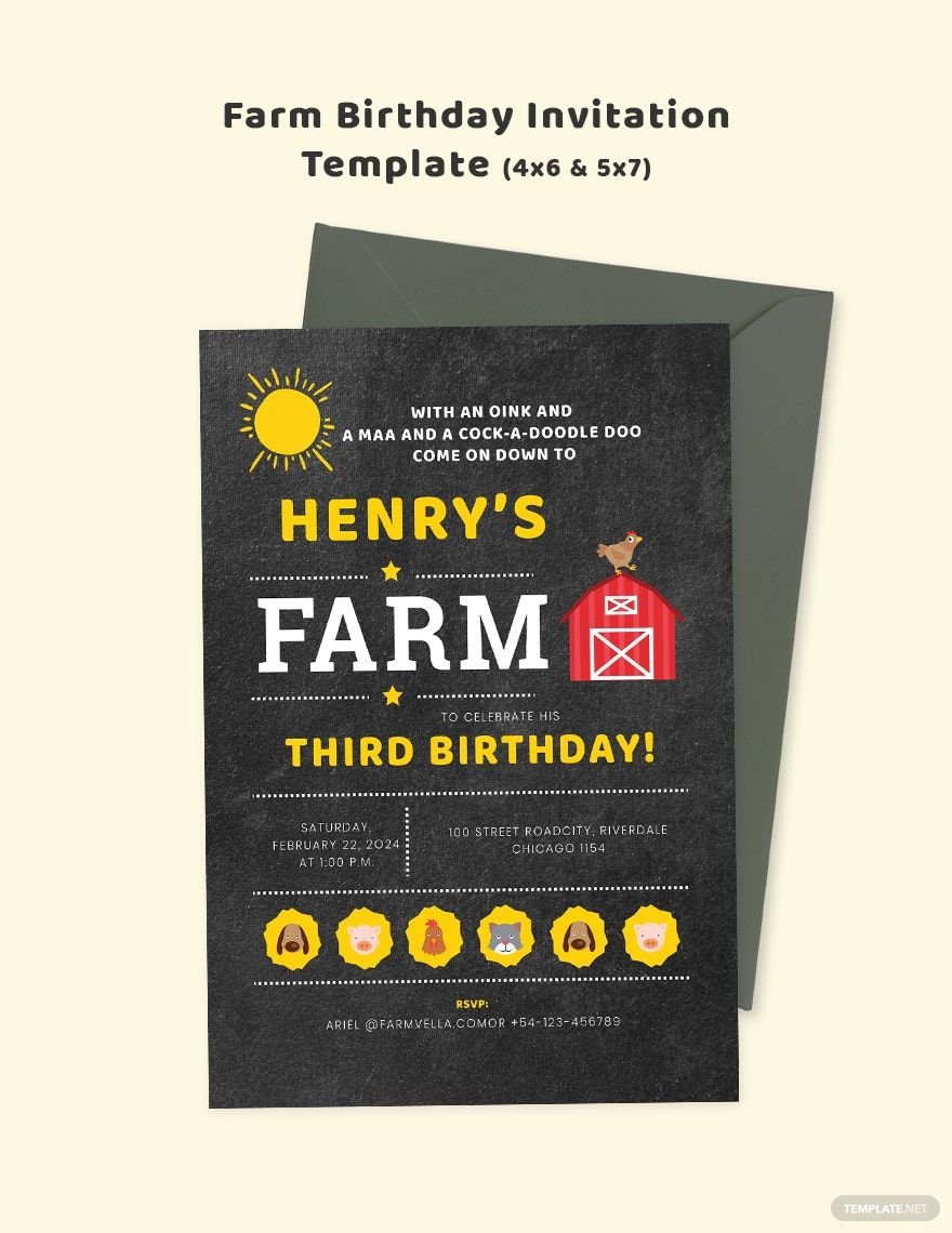 Farm Birthday Invitation Template
