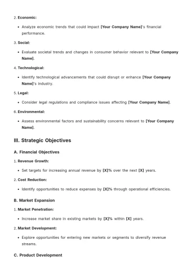 Free Basic Strategic Plan Template to Edit Online