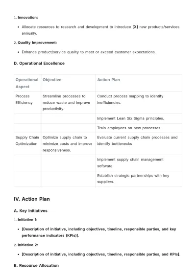 Free Basic Strategic Plan Template to Edit Online