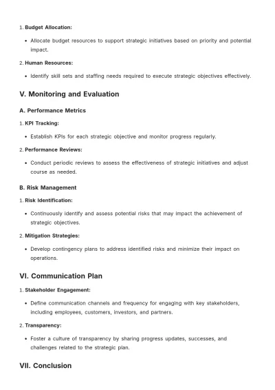 Free Basic Strategic Plan Template to Edit Online