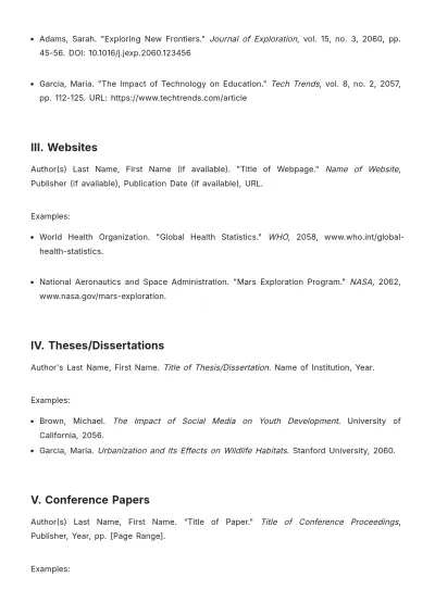 Free Reference Bibliography Template to Edit Online