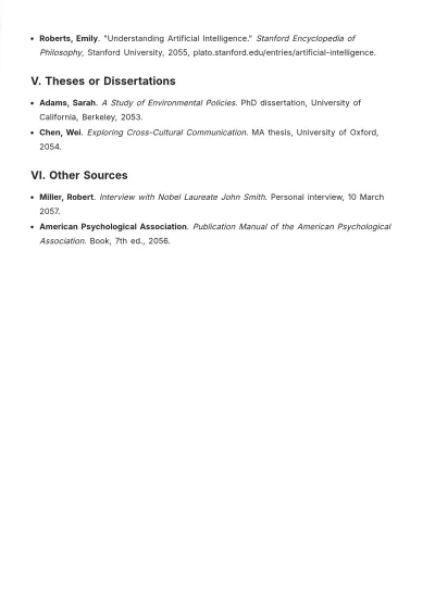 Free Academic Bibliography Template to Edit Online