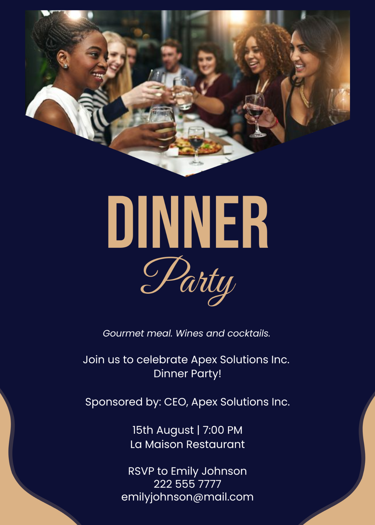 Business Dinner Party Invitation Template - Edit Online & Download