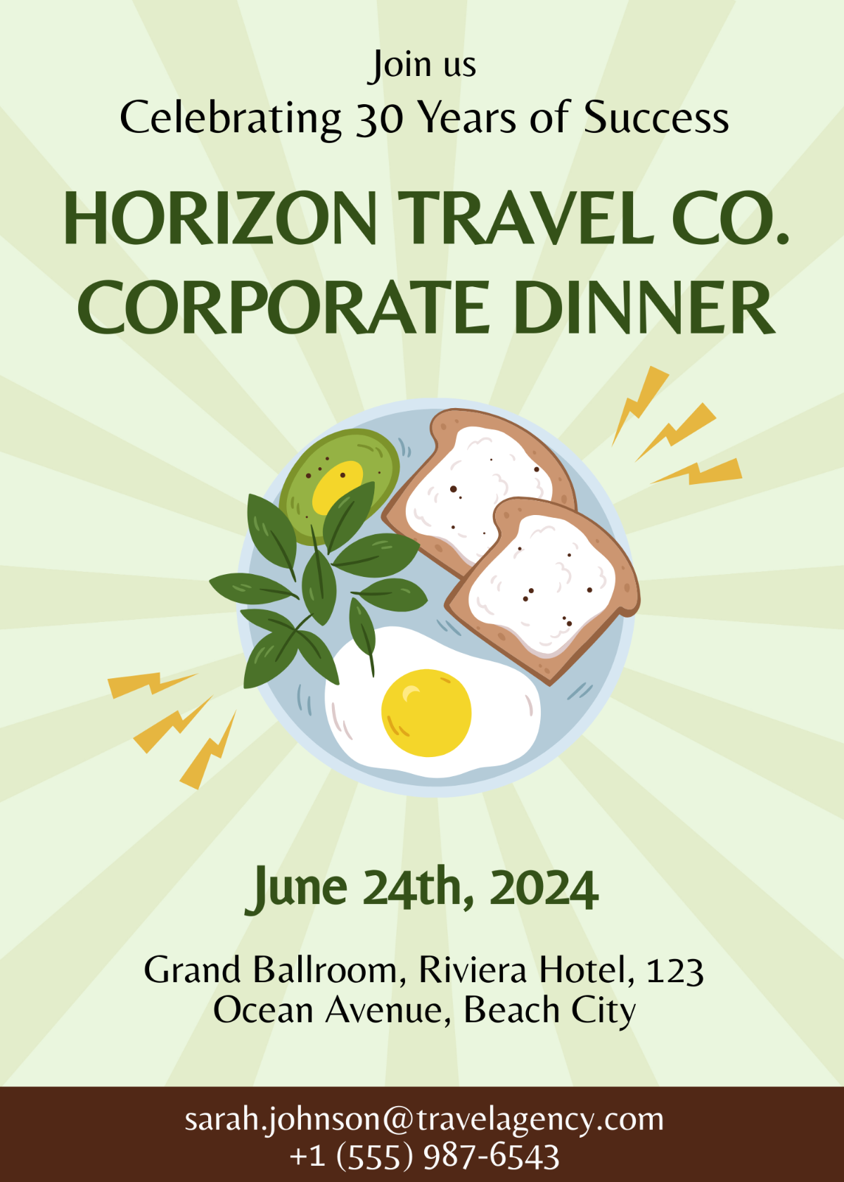 Travel Agency Corporate Dinner Invitation Template