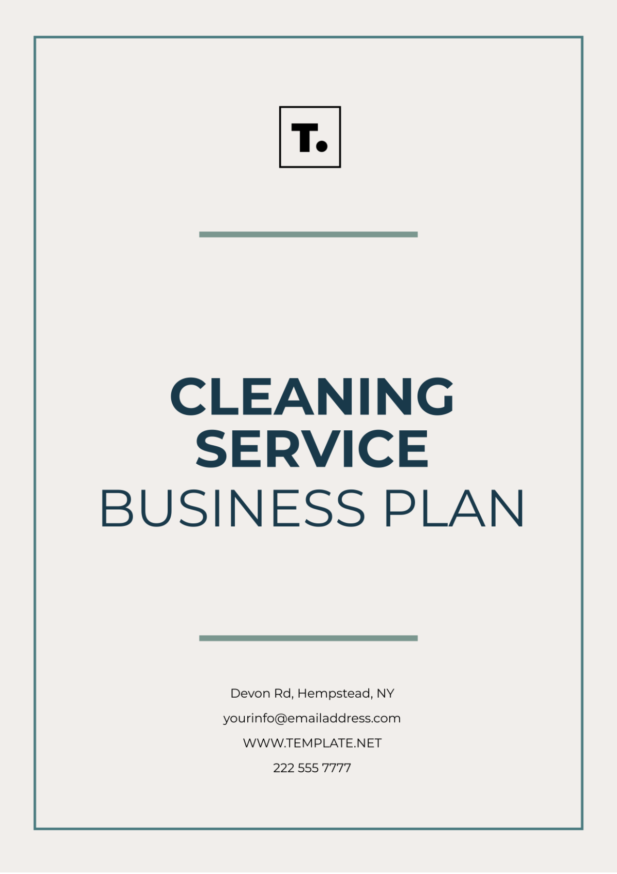 Cleaning Service Business Plan Template - Edit Online & Download