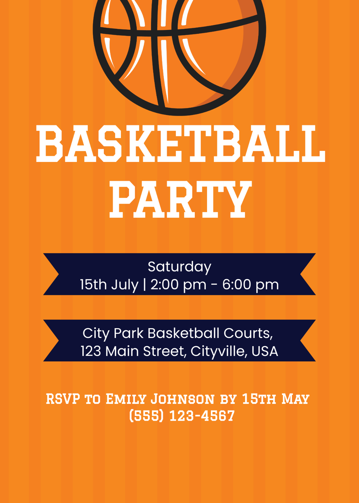 Basketball Party Invitation