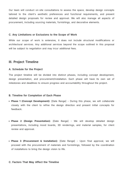 Free Interior Design Contract Proposal Template to Edit Online