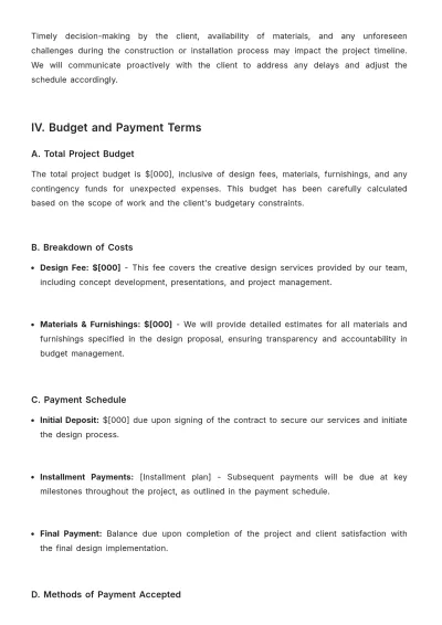 Free Interior Design Contract Proposal Template to Edit Online