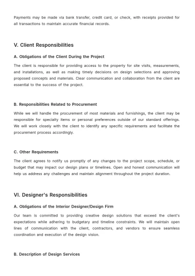 Free Interior Design Contract Proposal Template to Edit Online