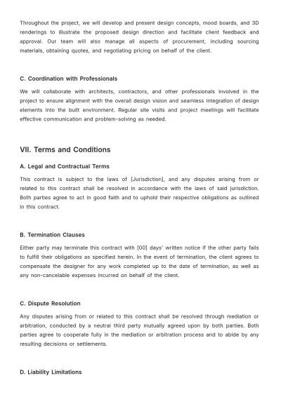 Free Interior Design Contract Proposal Template to Edit Online