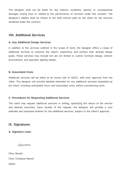 Free Interior Design Contract Proposal Template to Edit Online
