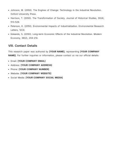 Free Historical Event Research Template to Edit Online