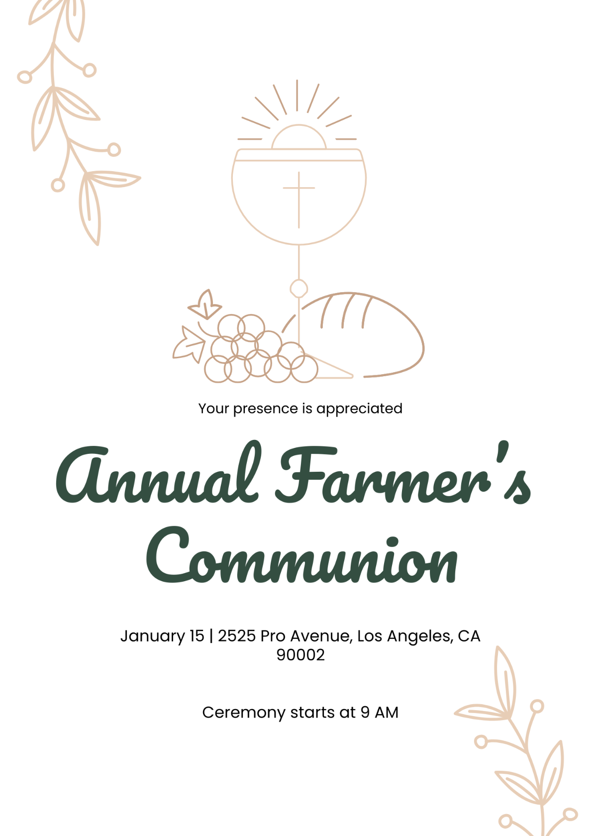 Farmers Communion Invitation