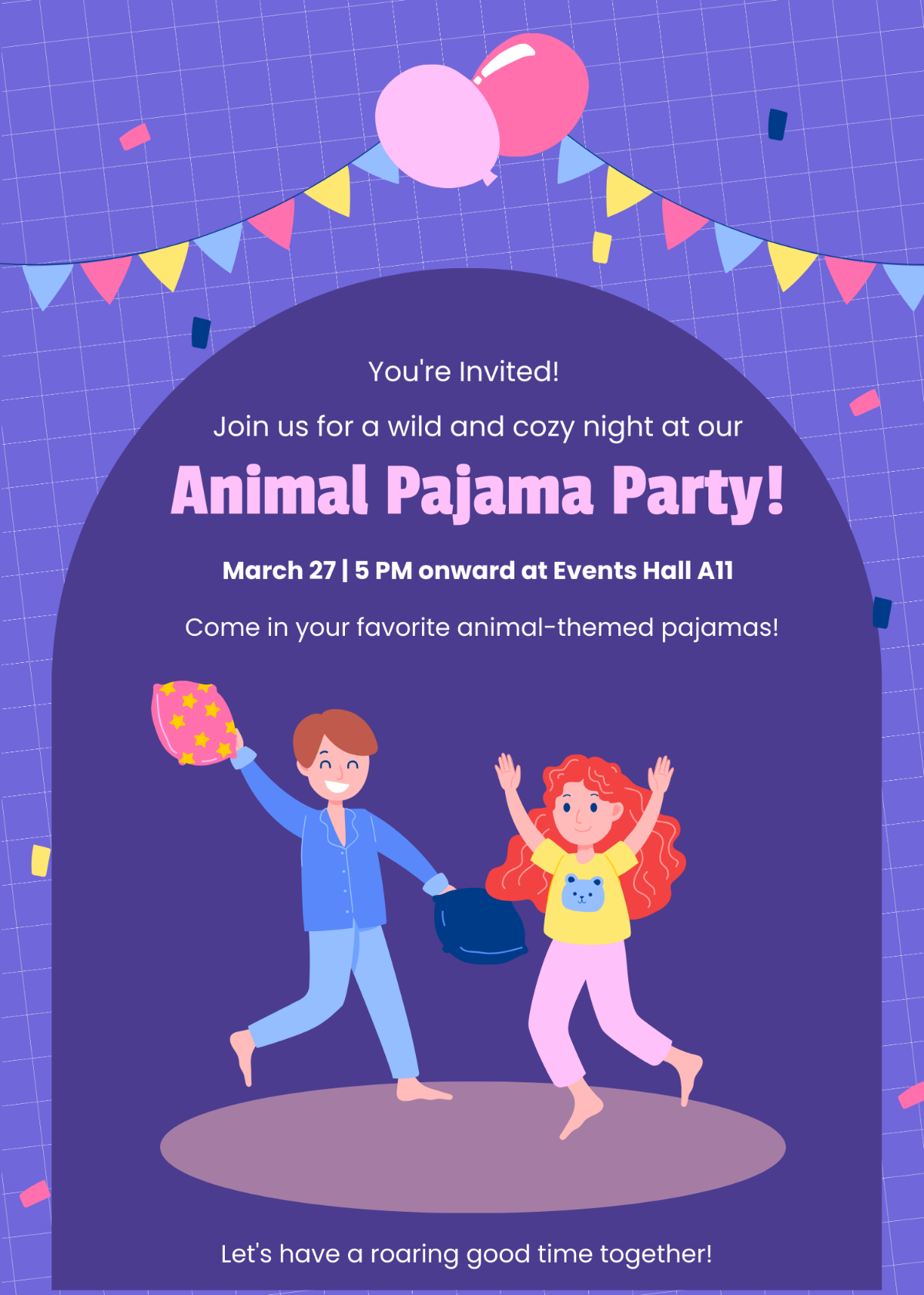 Free Animal Pajama Party Invitation 