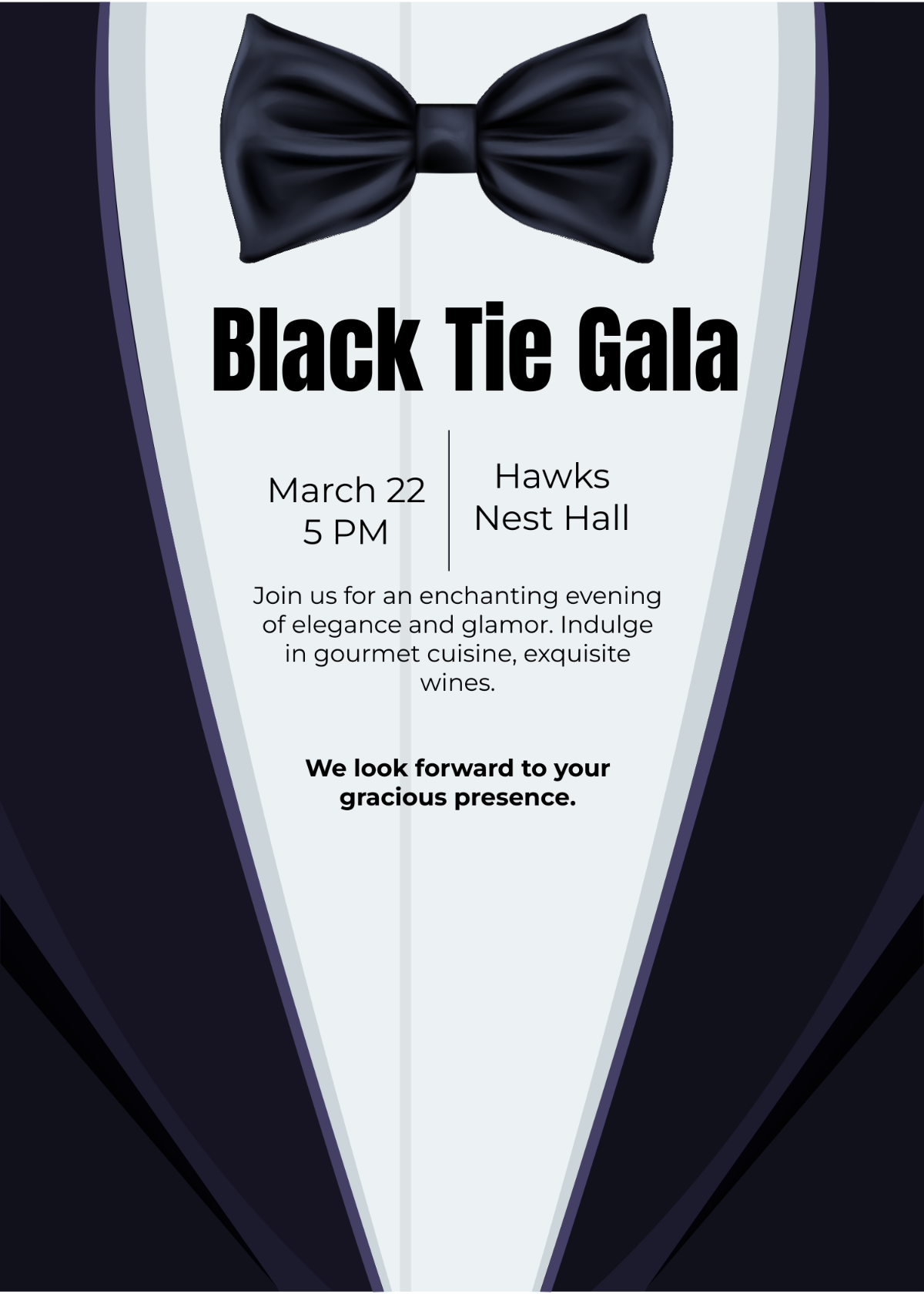 Black Tie Event Invitation Template | Template.net