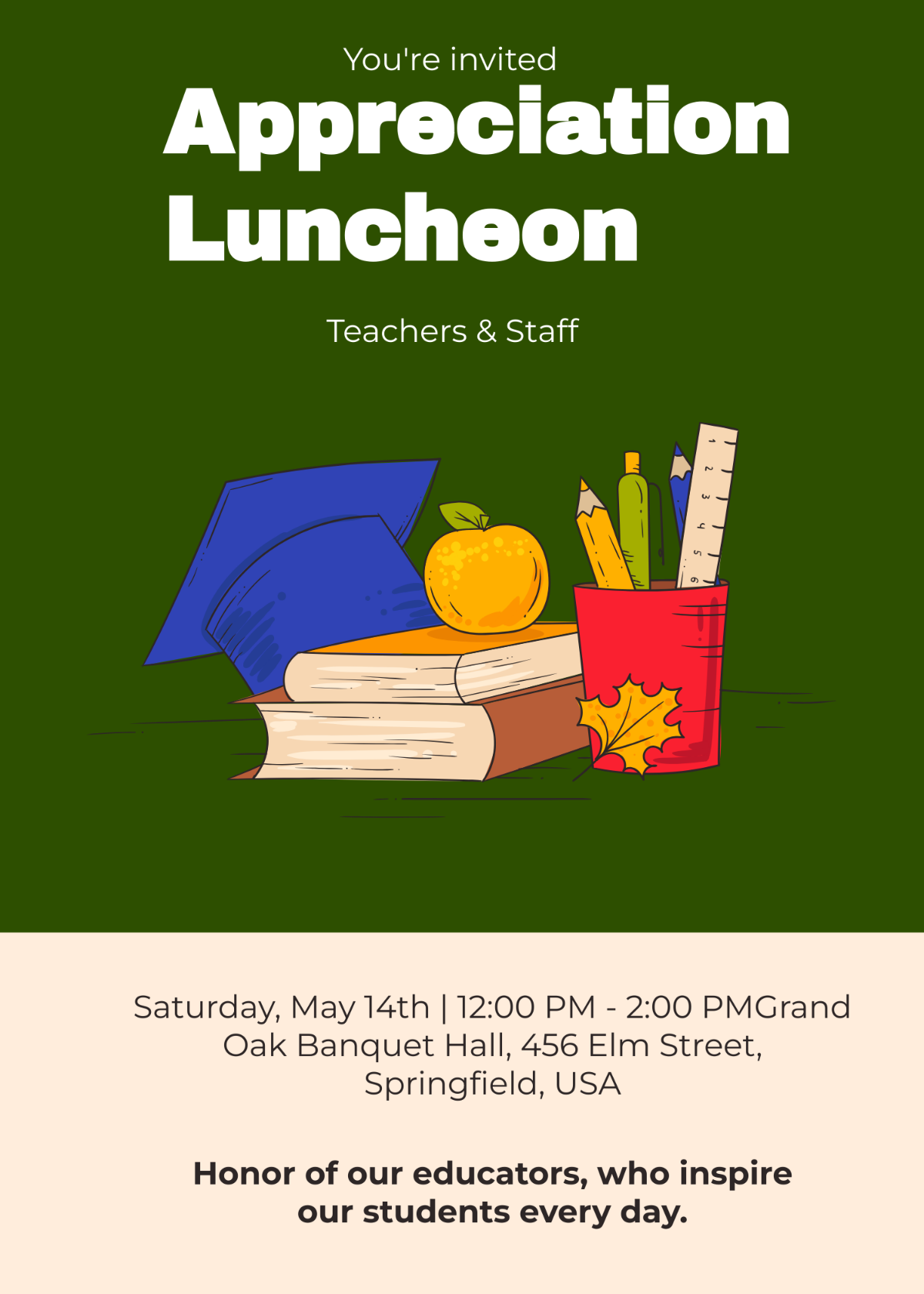 Teacher Appreciation Luncheon Invitation