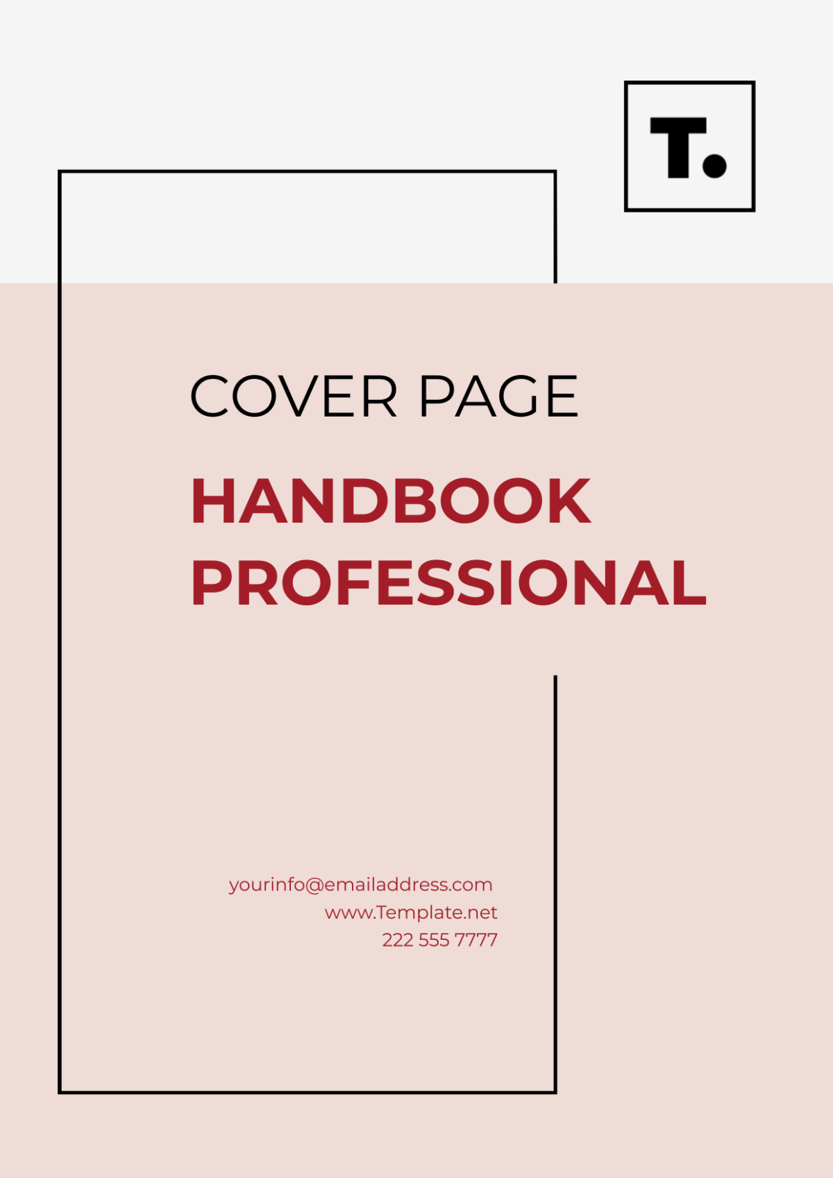 Handbook Professional Cover Page Template